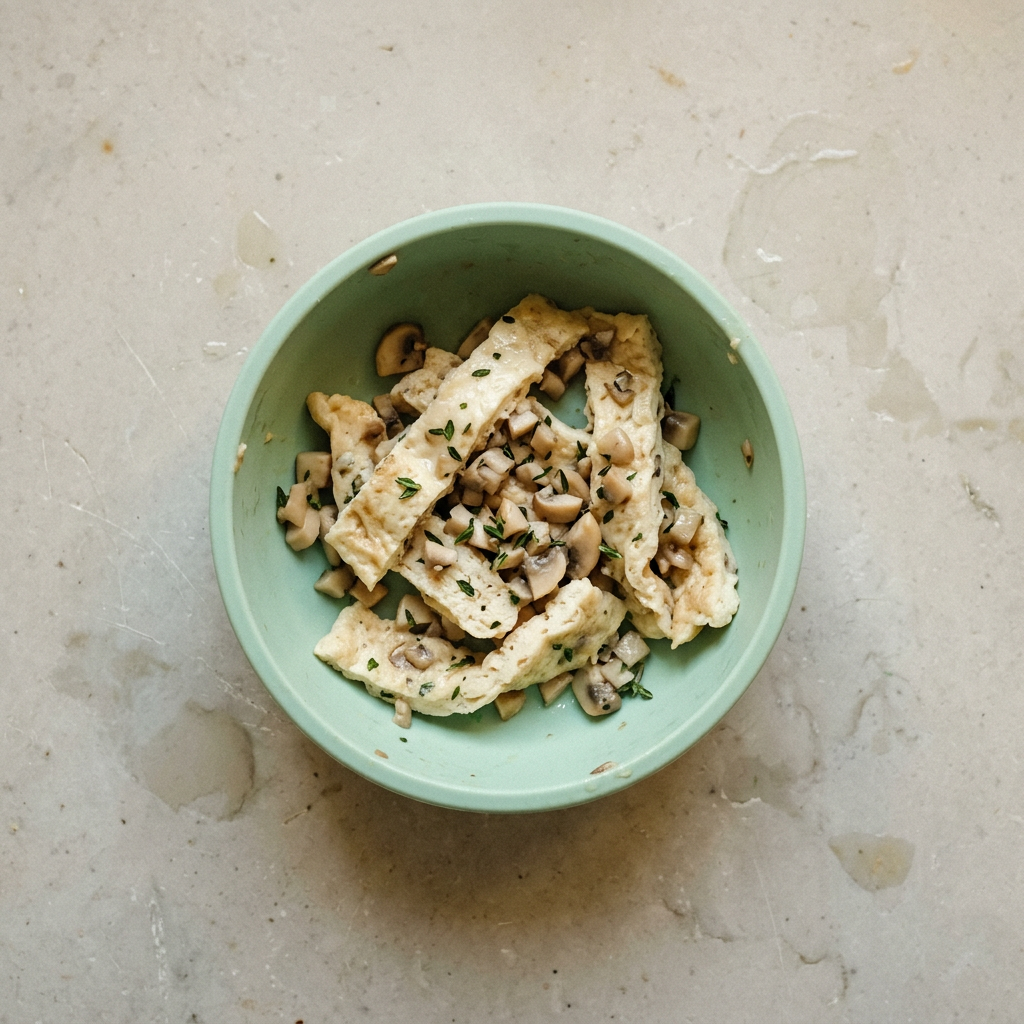 Champignon-Omelett-Streifen mit Thymian